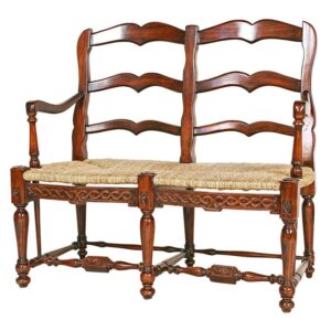 Design Toscano AF1287 44 Inch Provincial French Ladderback Settee