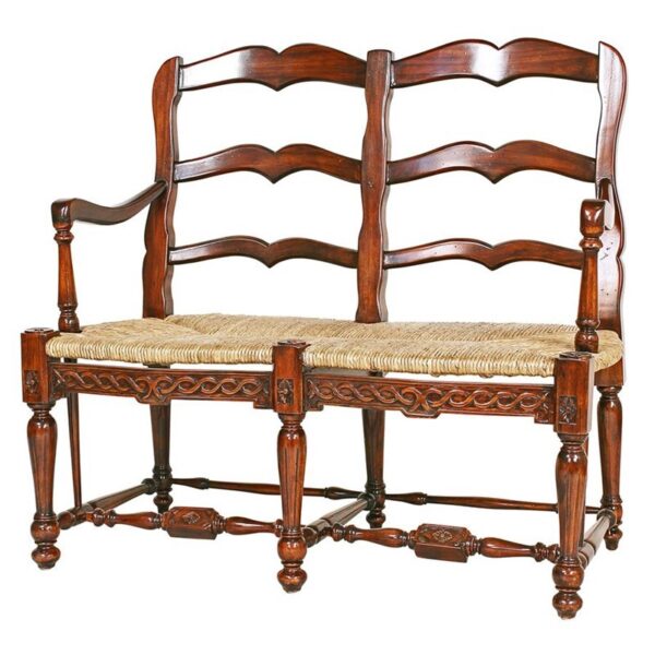 Design Toscano AF1287 44 Inch Provincial French Ladderback Settee