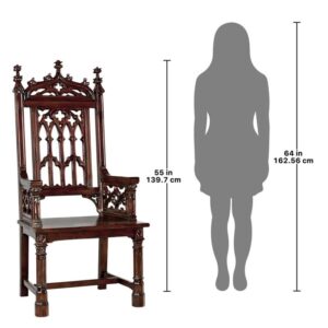 Design Toscano AF1422 25 Inch Gothic Tracery Cathedral Chair