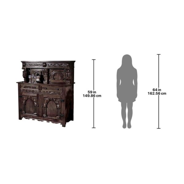 Design Toscano AF2116 54 Inch Jacobean Court Cupboard Buffet