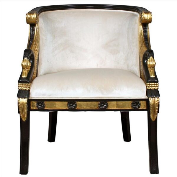 Design Toscano AF51110 26 1/2 Inch Graceful Swans Neoclassical Tub Chair