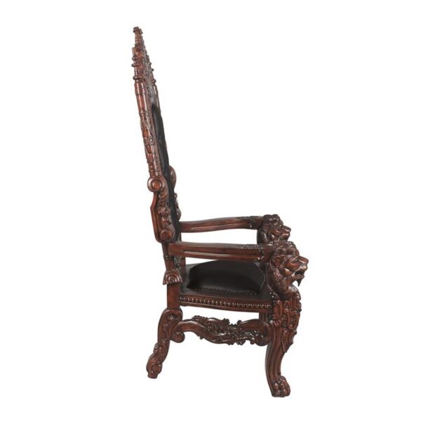 Design Toscano AF51207 36 Inch Loard Raffles Throne with Black Leather