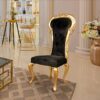 Design Toscano AF51691 Delacroix 23 1/2 Inch Ebony Velvet Gilded Side Chair