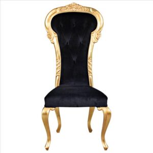 Design Toscano AF51691 Delacroix 23 1/2 Inch Ebony Velvet Gilded Side Chair