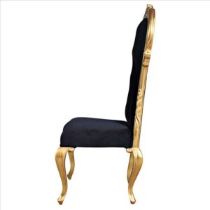 Design Toscano AF51691 Delacroix 23 1/2 Inch Ebony Velvet Gilded Side Chair