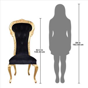 Design Toscano AF51691 Delacroix 23 1/2 Inch Ebony Velvet Gilded Side Chair