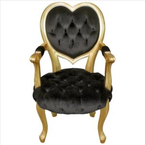 Design Toscano AF551665 Sweetheart Victorian 27 1/2 Inch Heart Backed Gilded Armchair