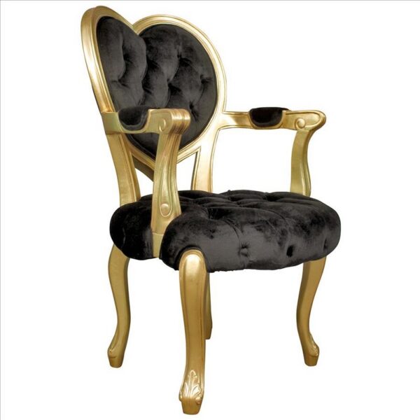 Design Toscano AF551665 Sweetheart Victorian 27 1/2 Inch Heart Backed Gilded Armchair