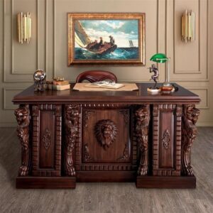 Design Toscano AF57224 63 Inch Lord Raffles Lion Executive Desk