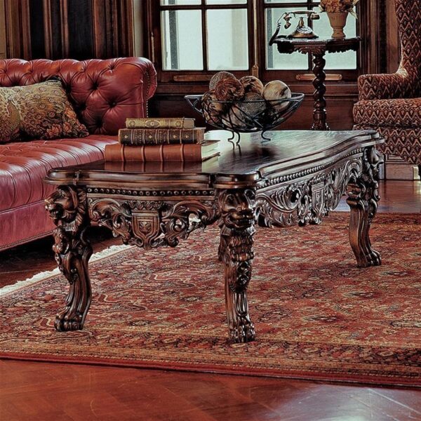 Design Toscano AF7280 55 Inch Grand Hall Lion Leg Coffee Table