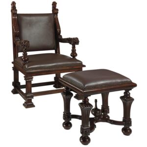 Design Toscano AF91366 Lord Cumberlands Throne and Footstool Set