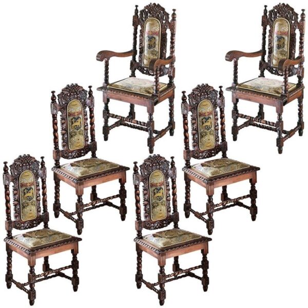 Design Toscano AF99119 24 Inch Charles II Chairs, Set of 6