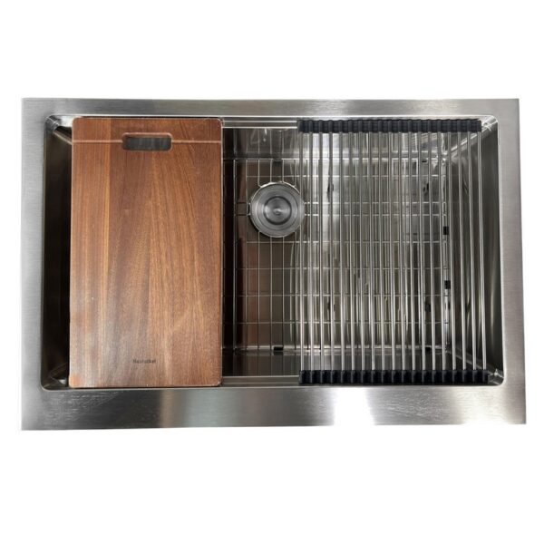 Nantucket Sinks AP-PS-3221-16 Pro-Series Collection 33 Inch Single Bowl Farmhouse Apron Front Stainless Steel Kitchen Sink