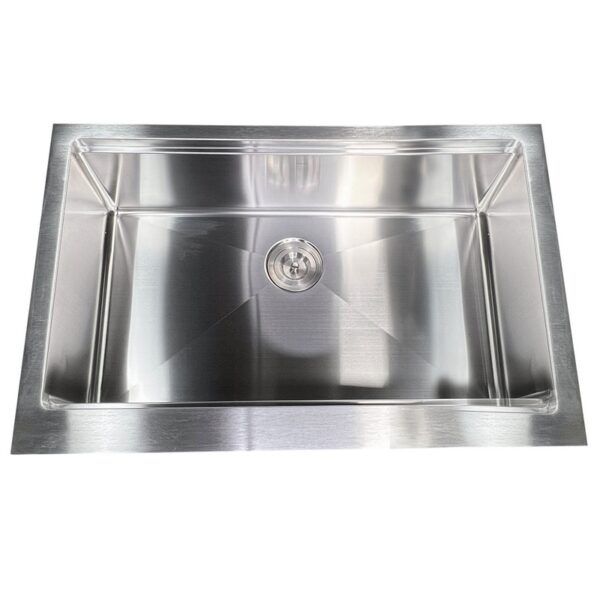 Nantucket Sinks AP-PS-3221-16 Pro-Series Collection 33 Inch Single Bowl Farmhouse Apron Front Stainless Steel Kitchen Sink