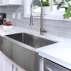 Nantucket Sinks APRON302010-SR-16 30 Inch Pro Series Single Bowl Undermount Apron Front Stainless Steel Kitchen Sink