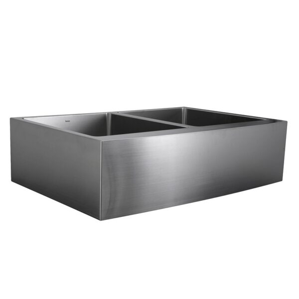 Nantucket Sinks APRON332210-DBL-SR 33 Inch Double Bowl Farmhouse Apron Front Stainless Steel Kitchen Sink