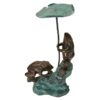 Design Toscano AS24919 10 1/2 Inch Lily Pad Umbrella Frogs Statue - Bronze