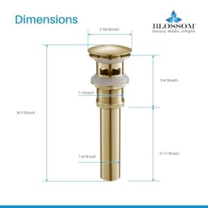 Blossom BA02 001 2 5/8 Inch Brass Pop-up with Overflow