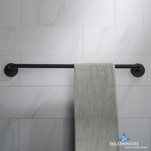 Blossom BA02 506 04 24 Inch Single Towel Bar in Matte Black BA02 506 04 BA0250604