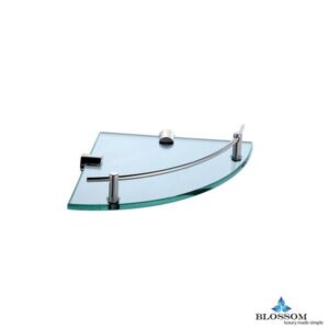 Blossom BA02 510 01 Wall Mounted Corner Glass Shelf in Chrome