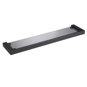 Blossom BA02 607 04 Shelf in Matte Black with Frosted Glass