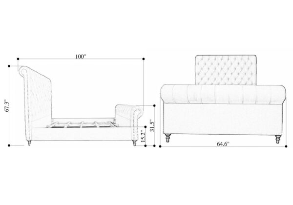 Manhattan Comfort Empire Charcoal Queen Bed