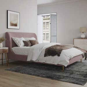 Manhattan Comfort Heather Full-Size Bed in Blush