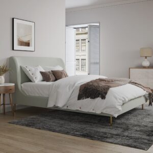 Manhattan Comfort Heather Full-Size Bed in Cream