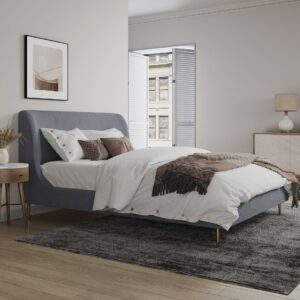 Manhattan Comfort Heather Queen Bed in Grey