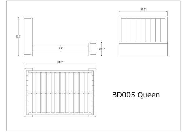 Manhattan Comfort Kingdom Cream Queen Bed