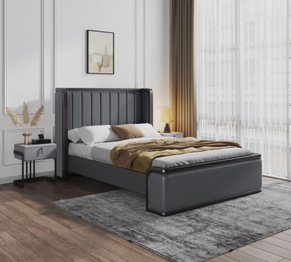 Manhattan Comfort Kingdom Graphite Queen Bed