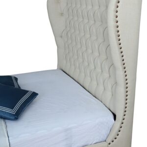 Manhattan Comfort Lola Ivory Queen Bed