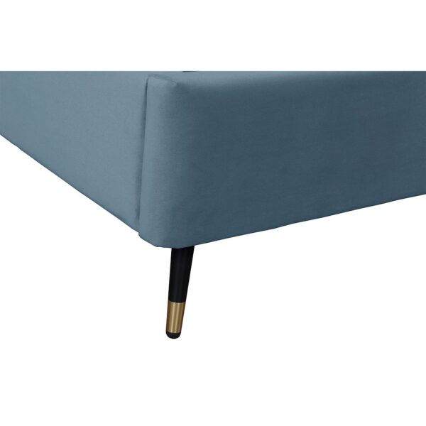 Manhattan Comfort Crosby Modern Full- Size Upholstered Velvet Bedframe and Headboard in Blue