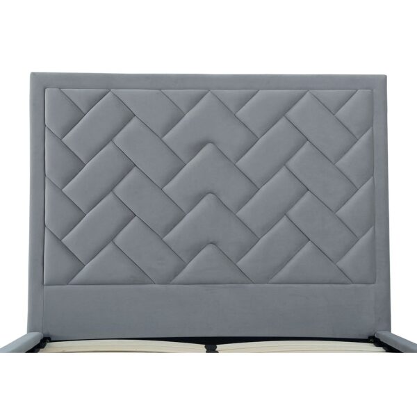 Manhattan Comfort Crosby Modern Full- Size Upholstered Velvet Bedframe and Headboard in Grey