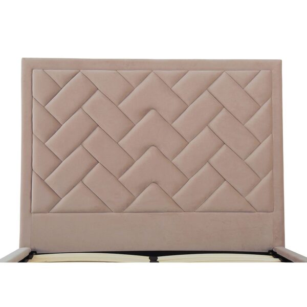 Manhattan Comfort Crosby Modern Full- Size Upholstered Velvet Bedframe and Headboard in Nude