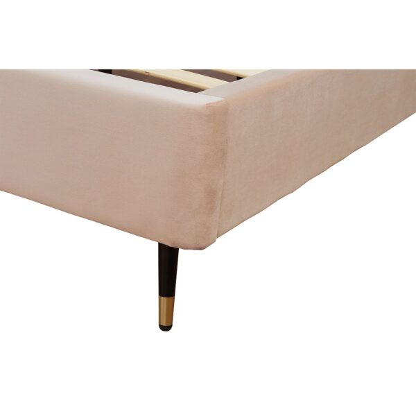 Manhattan Comfort Crosby Modern Full- Size Upholstered Velvet Bedframe and Headboard in Nude