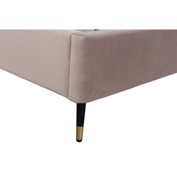 Manhattan Comfort Crosby Modern Queen-Size Upholstered Velvet Bedframe and Headboard in Blush