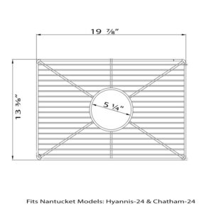 Nantucket Sinks BG-HC24 19-7/8 x 13-3/8 Inch Stainless Steel Bottom Grid