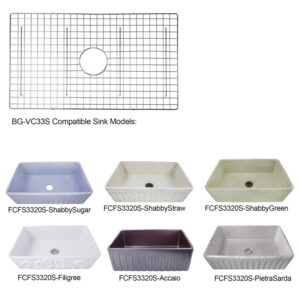 Nantucket Sinks BG-VC33S Premium Kitchen Stainless Steel Bottom Grid