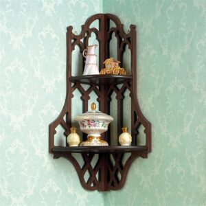 Design Toscano BN1325 13 1/2 Inch Canterbury Cathedral Gothic Wooden Corner Shelf