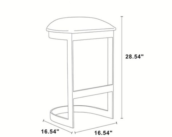 Manhattan Comfort Aura 28.54 in. White and Polished Brass Stainless Steel Bar Stool