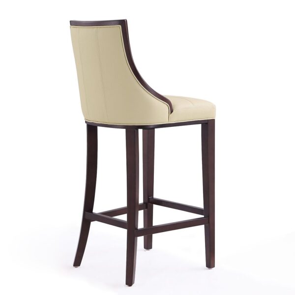 Manhattan Comfort Fifth Avenue 45 in. Cream and Walnut Beech Wood Bar Stool