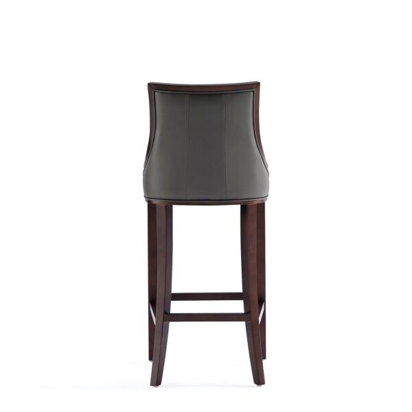 Manhattan Comfort Fifth Avenue Faux Leather Barstool in Pebble Grey