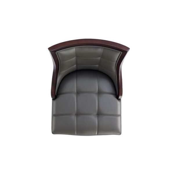 Manhattan Comfort Fifth Avenue Faux Leather Barstool in Pebble Grey