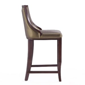 Manhattan Comfort Emperor 41 in. Bronze and Walnut Beech Wood Bar Stool