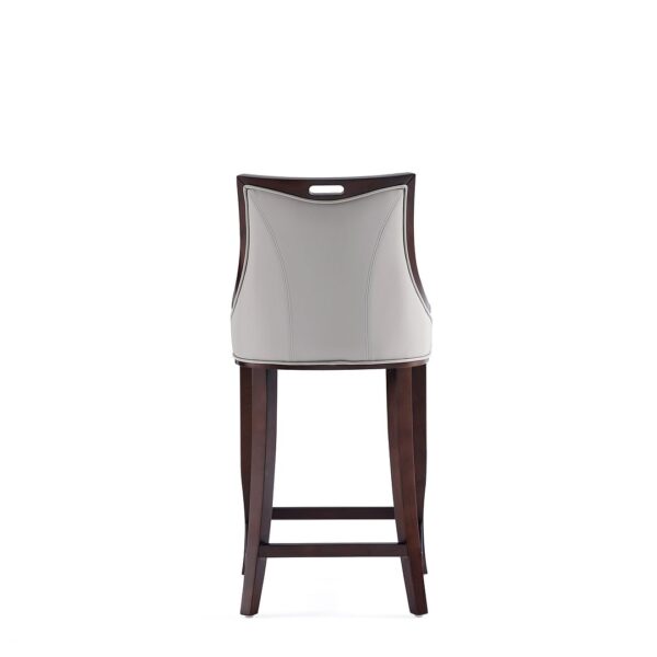 Manhattan Comfort Emperor Faux Leather Barstool in Light Grey