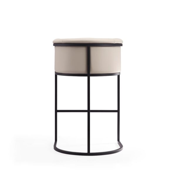 Manhattan Comfort Cosmopolitan 37.8 in. Cream and Black Metal Barstool