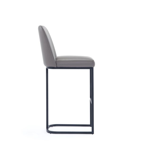 Manhattan Comfort Serena Modern Leatherette Upholstered Barstool in Grey