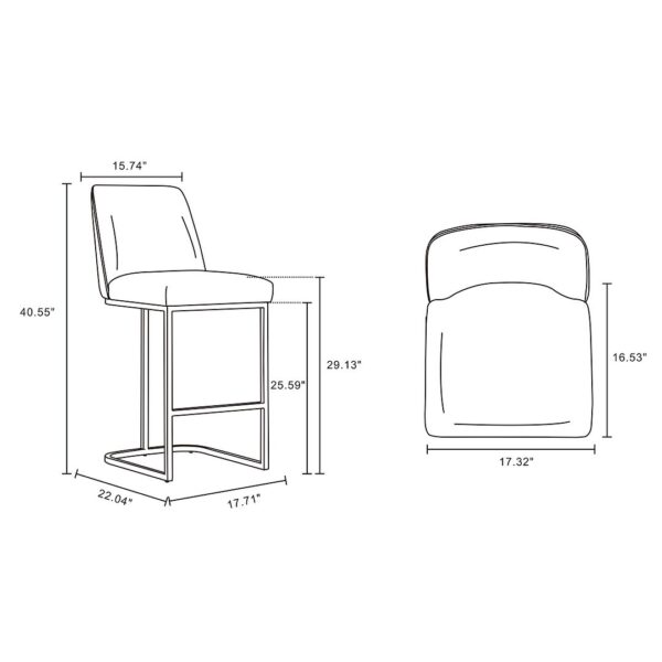 Manhattan Comfort Serena Modern Leatherette Upholstered Barstool in White