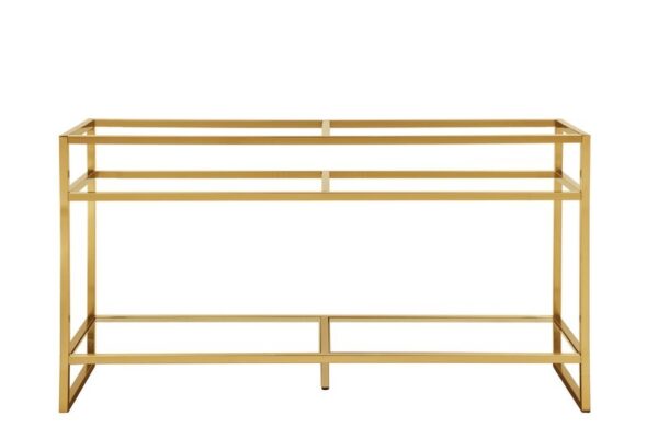 James Martin C105-V63-RGD Boston 63 Inch Stainless Steel Sink Console with Double Basins in Radiant Gold